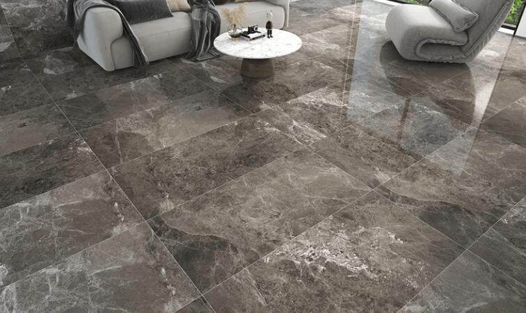 heavy grey marble tiles