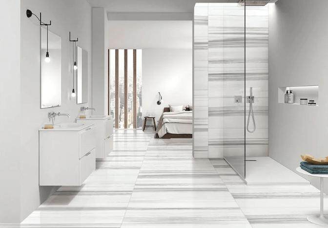 white porcelain tiles for bathroom